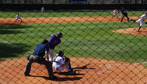 Heath Sharp blasts a monstrous three-run homer against Lambuth University. Bethel won game one, but lost the series.